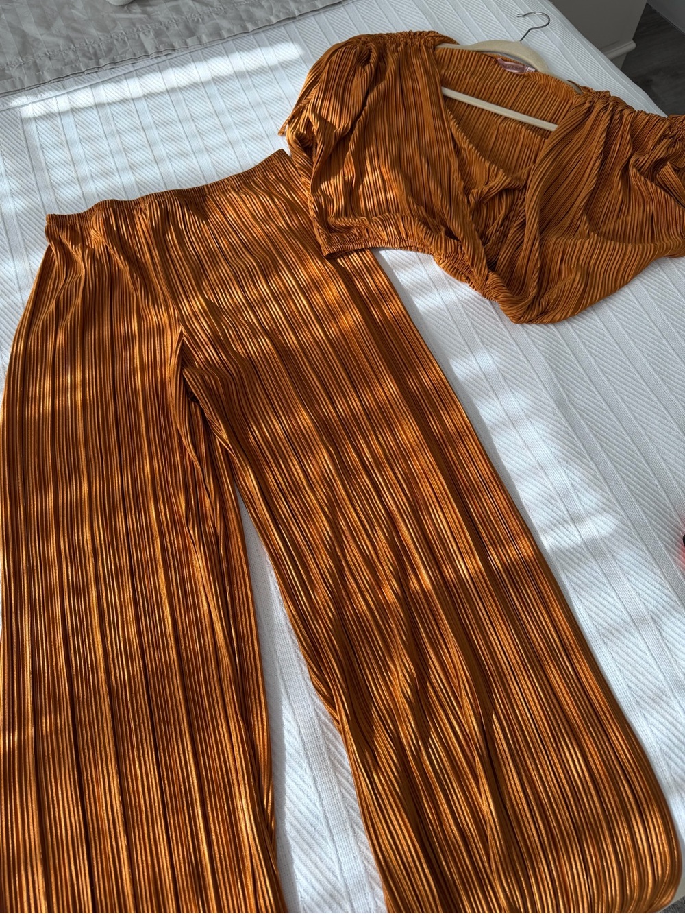 Skylar Rose Crop Top And Pants Set Size Medium Copper